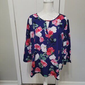 Van Heusen Key Hole Neck Long Sleeve Blouse